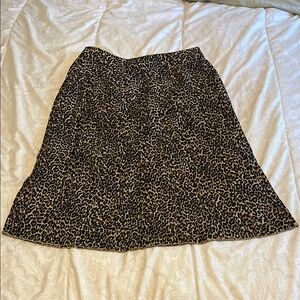 J. Crew Animal Print Midi Skirt - Black and Brown